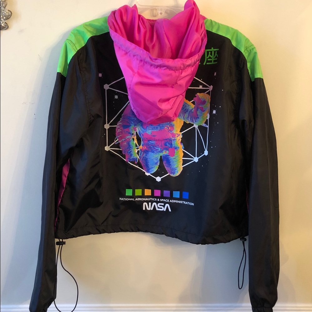 ‼️SOLD‼️H.P.🏆 Neon NASA To The Moon Windbreaker - Picture 6 of 8